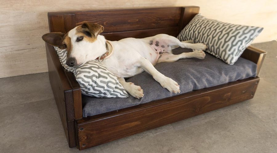 Ξύλινο χειροποίητο κρεβάτι γάτας-σκύλου 4Legs